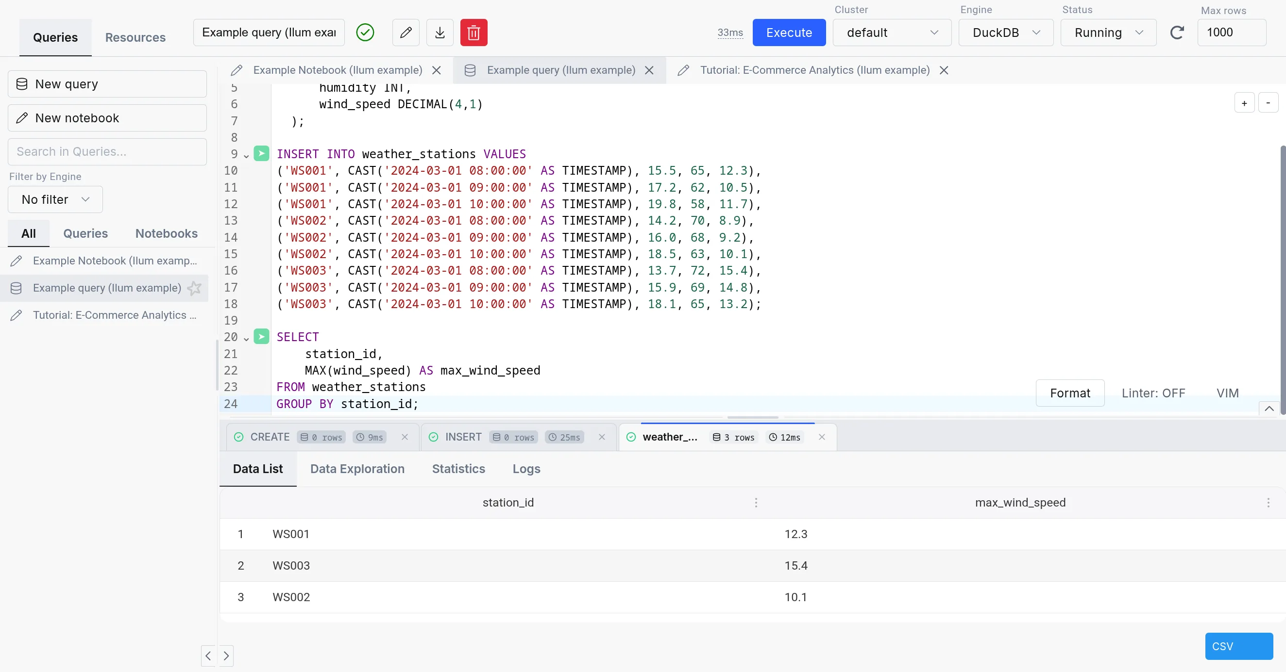 SQL Editor View